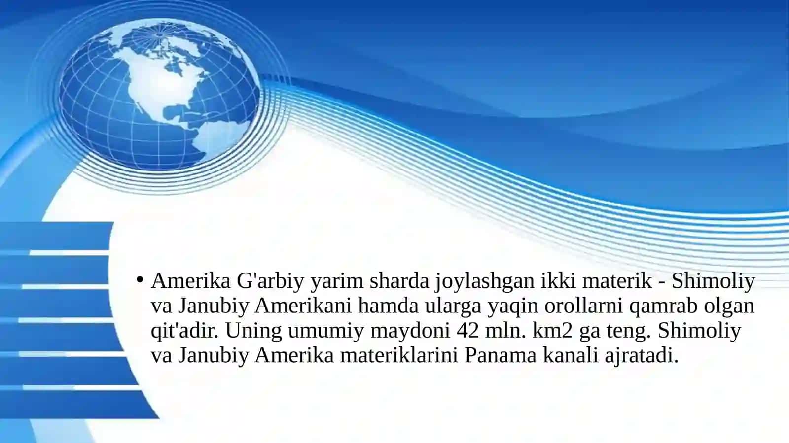 Amerikaning  siyosiy  xaritasi. 9-sinf geografiya fanidan dars ishlanma. 2