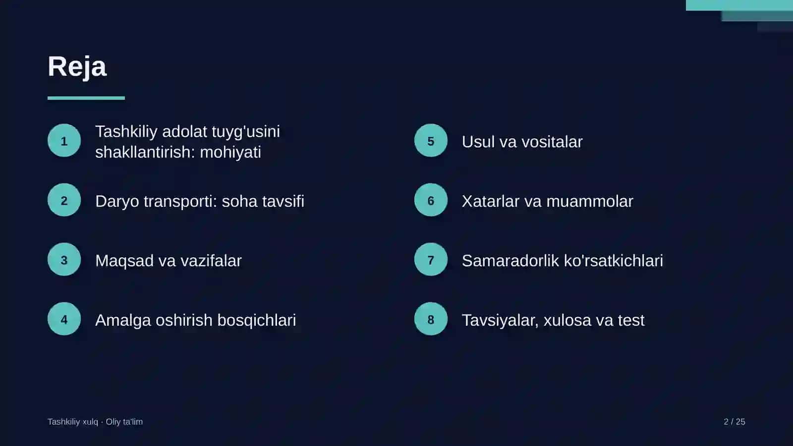 Daryo transportida tashkiliy adolat tuyg'usini shakllantirish 2