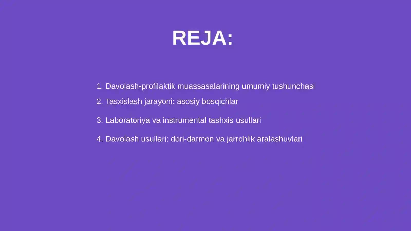 Davolash profilaktik muassasalarida tasxislash va davolash jarayoni va funksional majburiyatlar 2