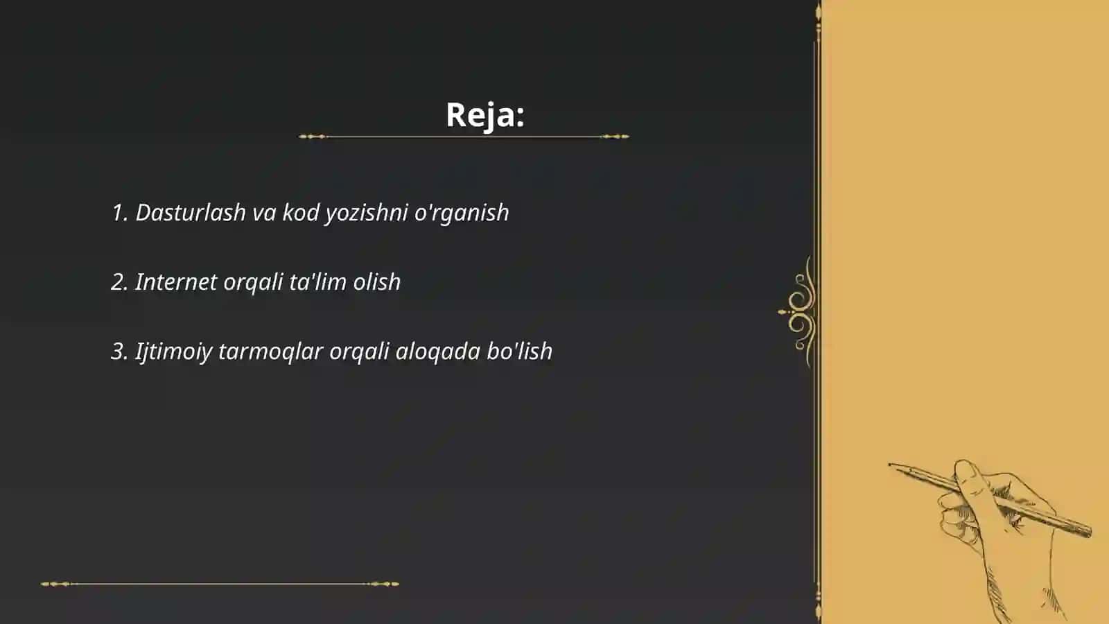 Dasturlash va kod yozishni o'rganish 2