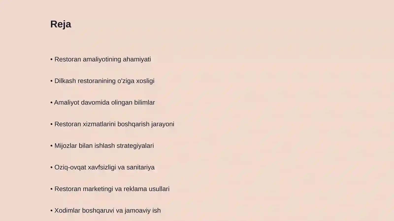 Dilkash restaranidagi amalyotim 2