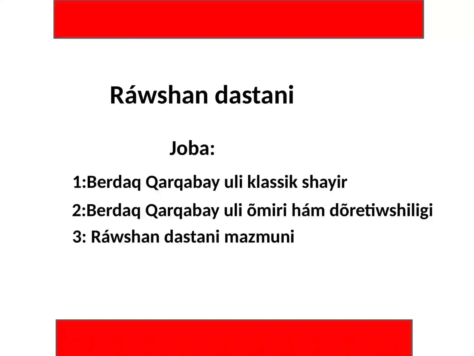 Berdaq Qarqabay ulı she'iri 2