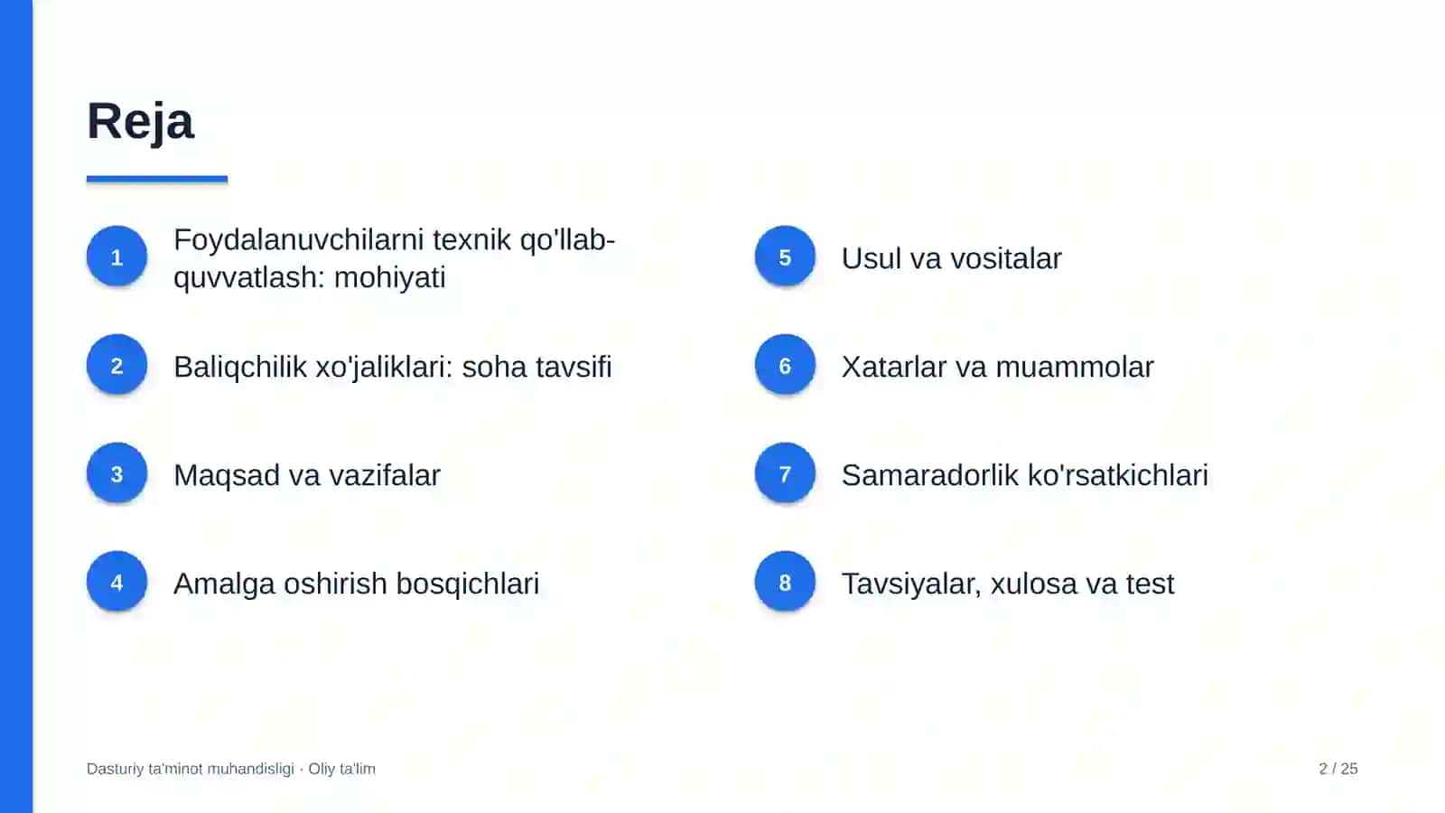 Baliqchilik xo'jaliklarida foydalanuvchilarni texnik qo'llab-quvvatlash 2