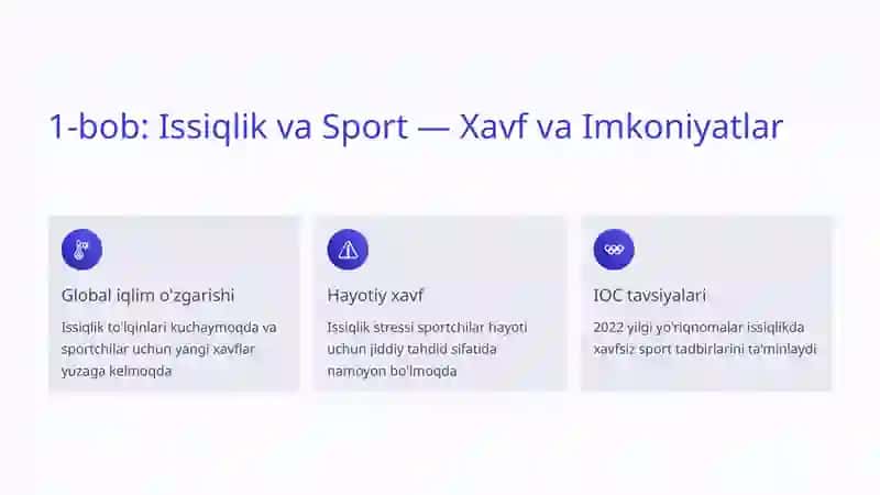 Issiqlik Iqlim Sharoitida Sportchining Shaxsiy va Jamoa Gigiyenasi 2