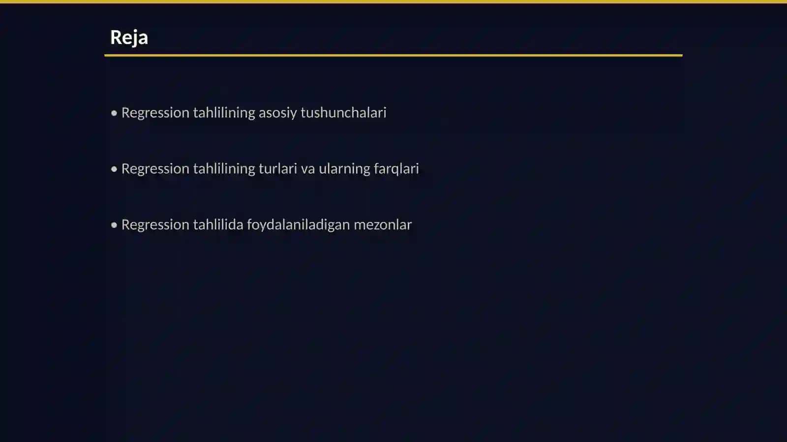 Regression tahlil mezonidan foydalanish tamoyillari 2