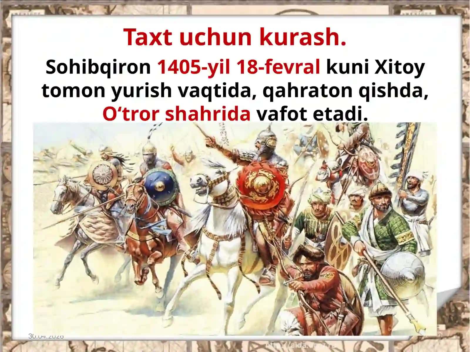 7-sinf O'zbekiston tarixi Temuriylar davridagi siyosiy jarayonlar dars taqdimoti 2