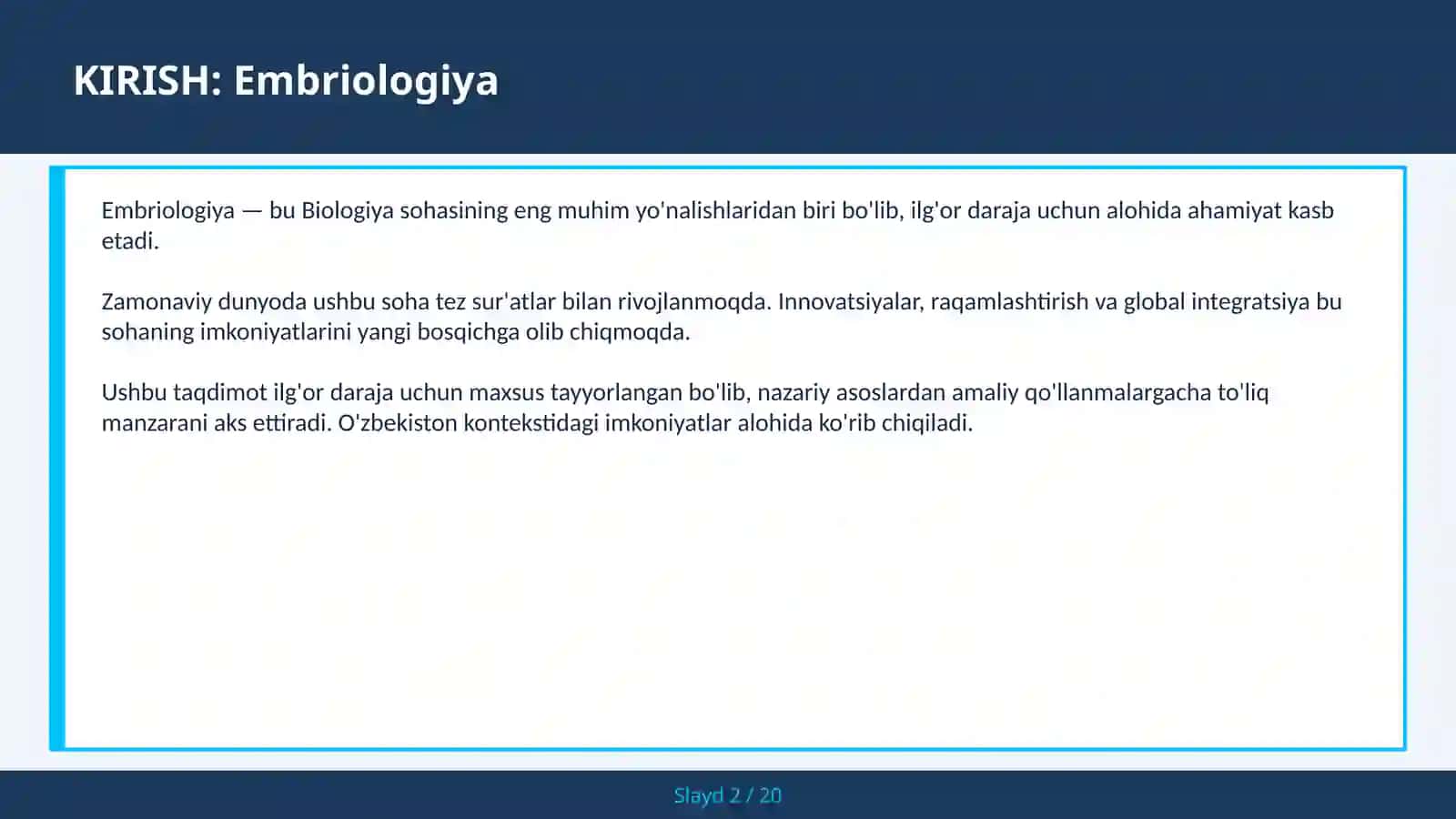 EMBRIOLOGIYA 2