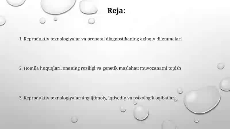 Yangi reproduktiv texnologiyalar va prenatal diagnostika 2