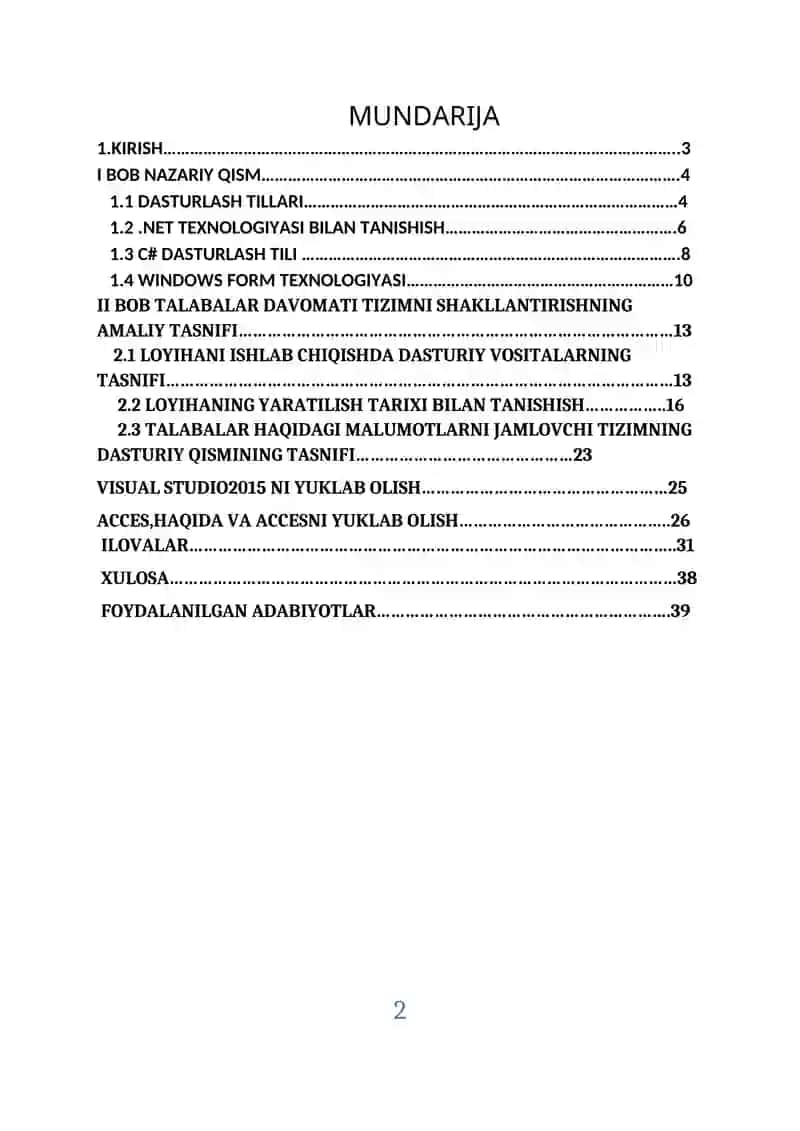 Ta’lim muassasida talabalaraning davomatini monitoring qilish tizimi 2