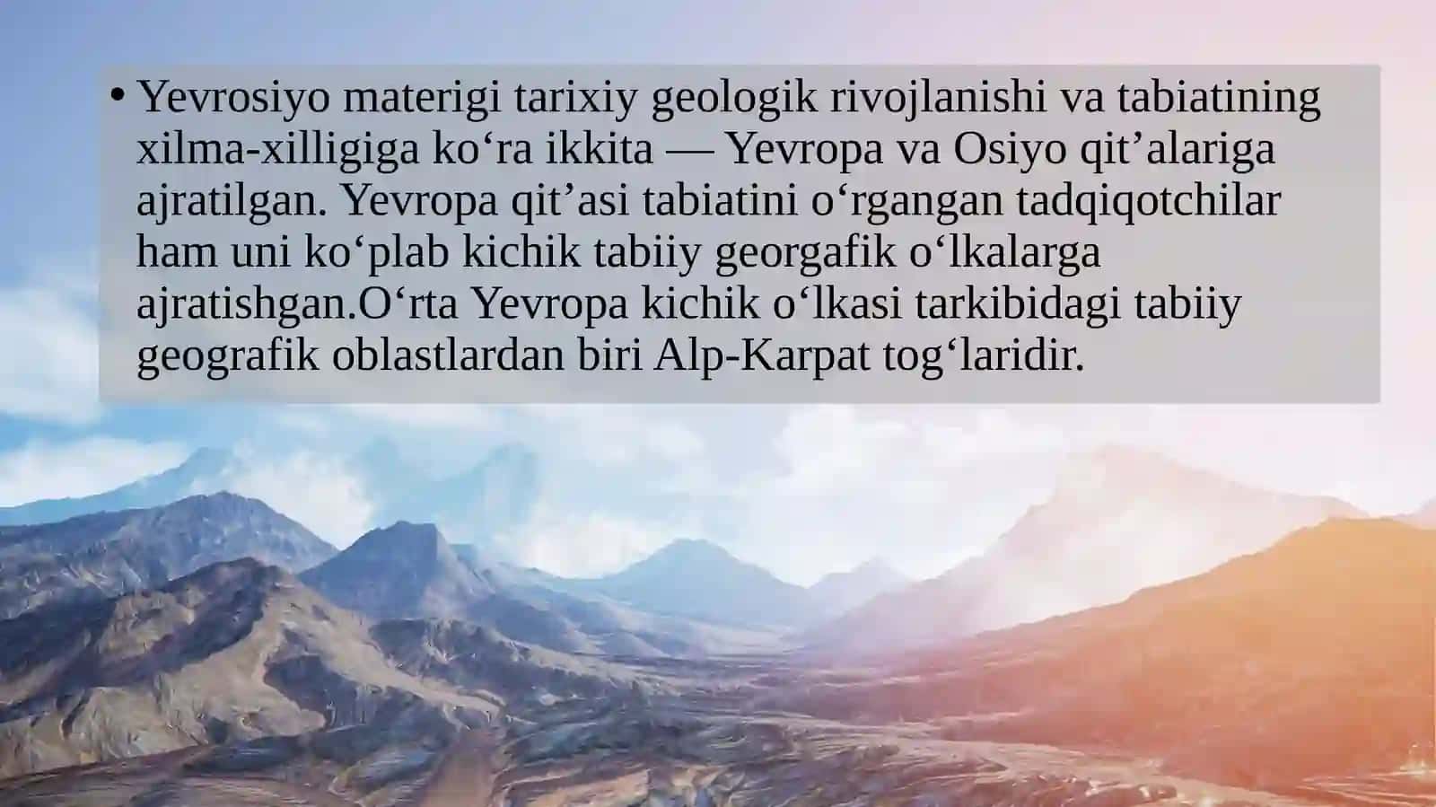 Alp-Karpat  tog‘lari 2