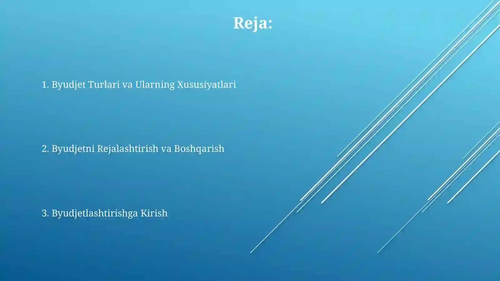 Byudjetlashtirishga Kirish 2