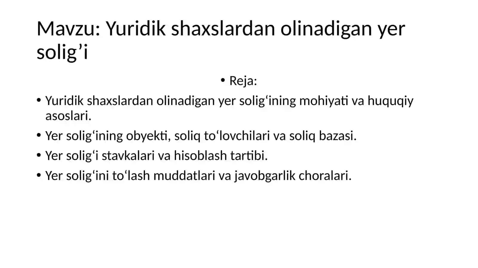 Yuridik shaxslardan olinadigan yersoligi 2