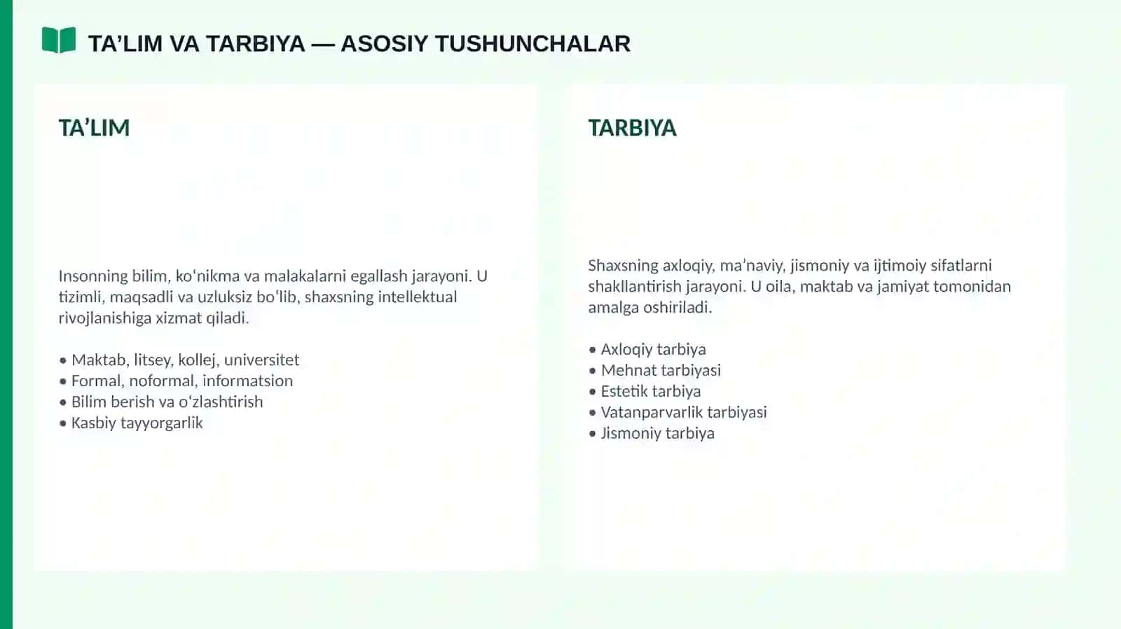 Ta'lim va tarbiya 2