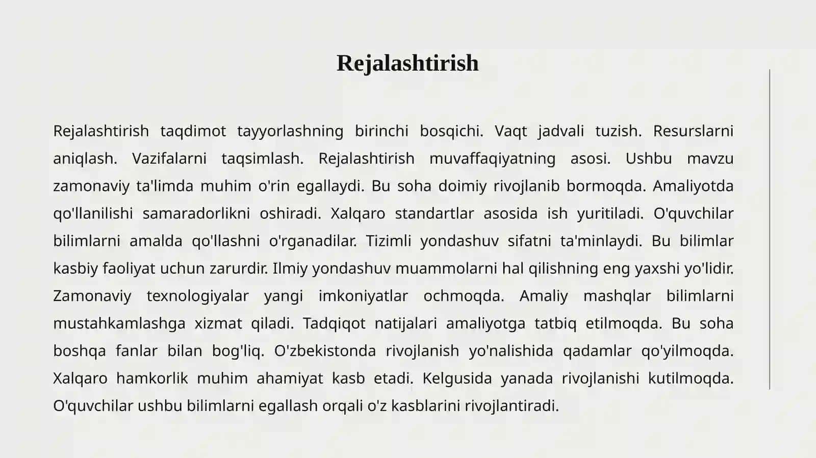 Rejalashtirish 2