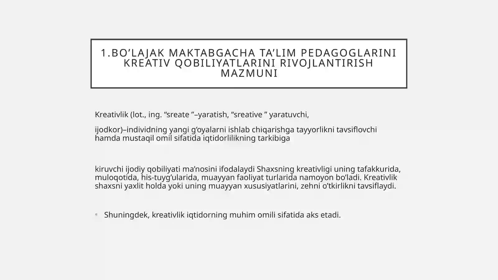 Boʻlajak maktabgacha ta'lim pedagoglarining kreativ qobiliyatlarini rivojlantirish 2