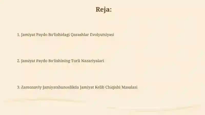Jamiyatning paydo bôlishiga oid qarashlar dinamikasi 2
