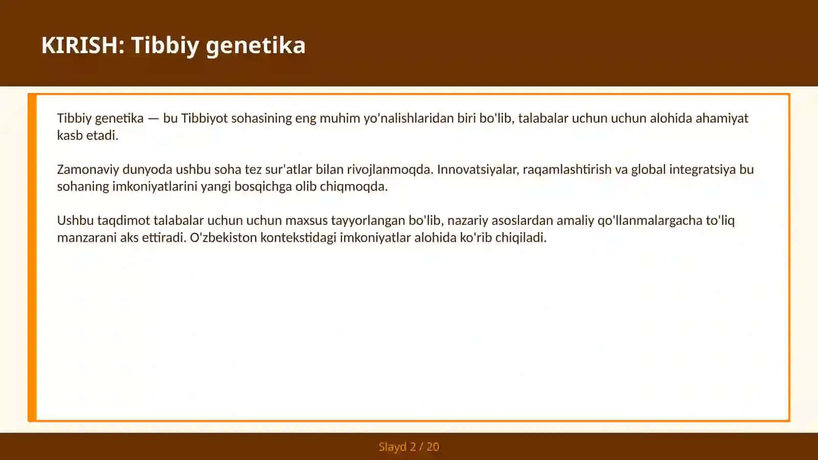 Tibbiy genetika 2