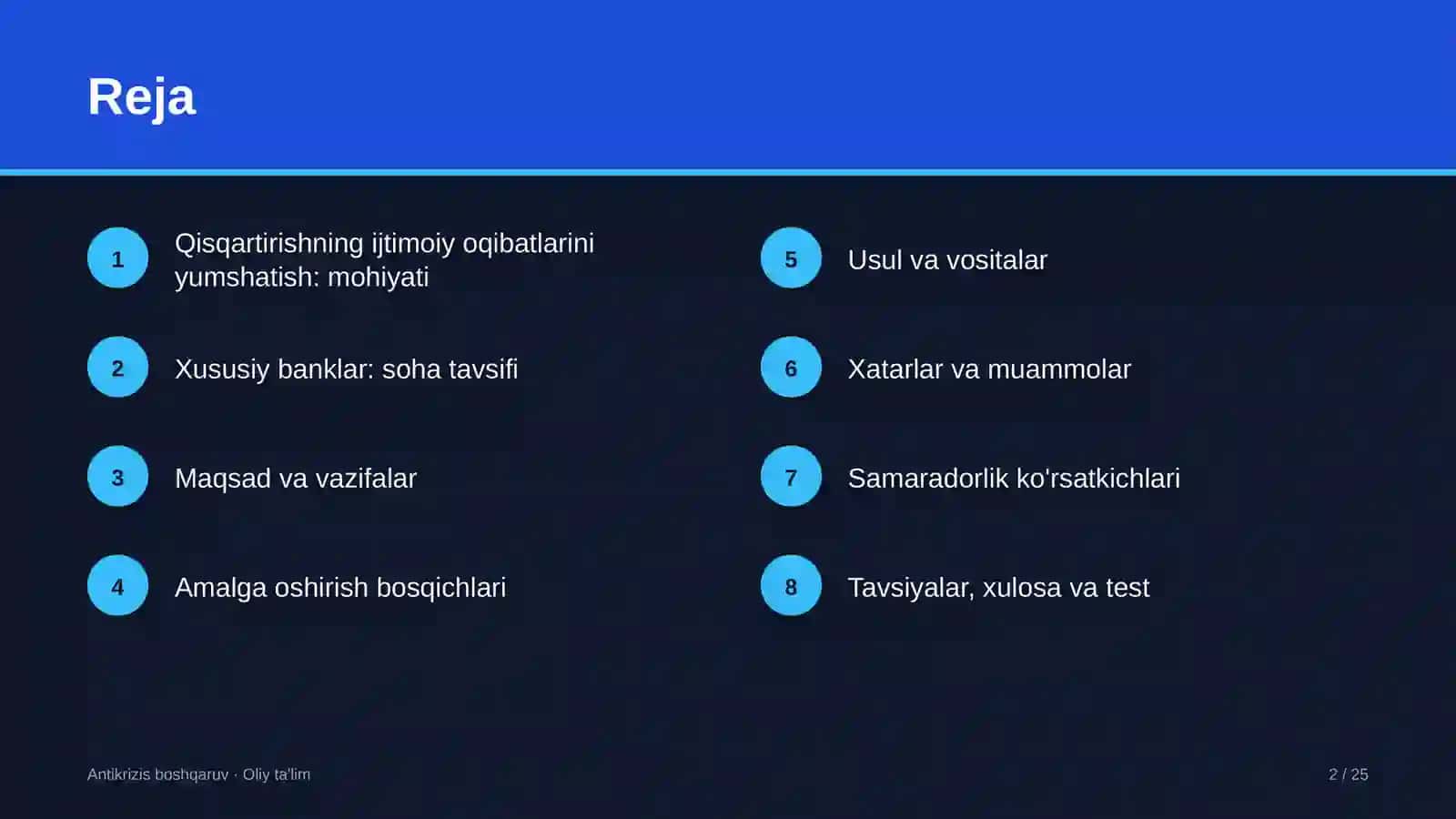 Xususiy banklarda xodimlarni qisqartirishning ijtimoiy oqibatlarini yumshatish 2