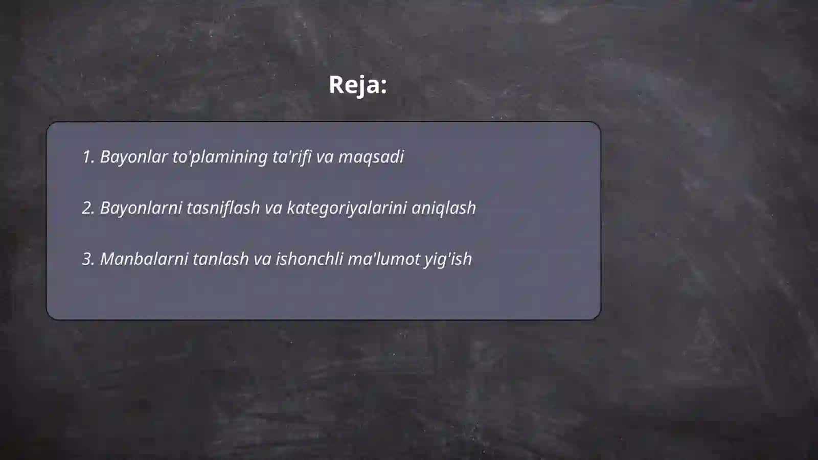Bayonlar to'plamini yaratish 2