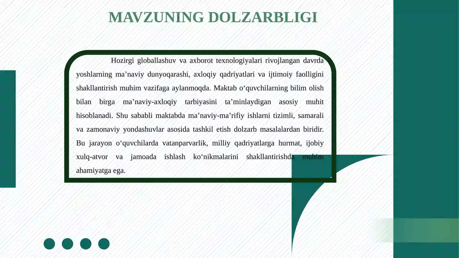 MAKTABDAMA’NAVIY-MA’RIFIY ISHLARNI SAMARALITASHKIL ETISH 2
