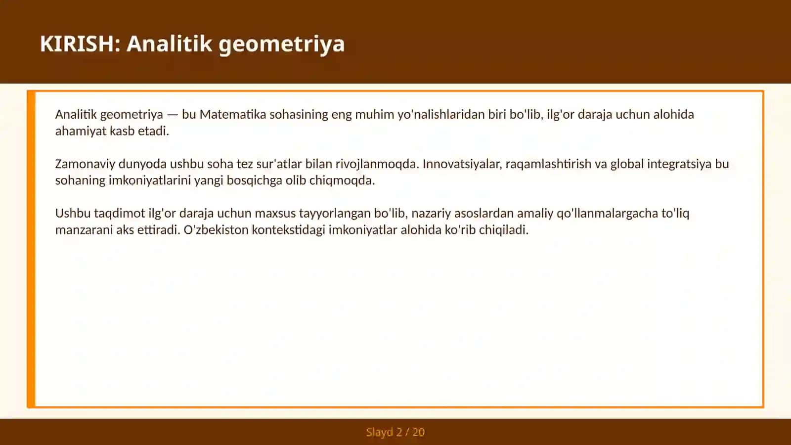 Analitik geometriya 2