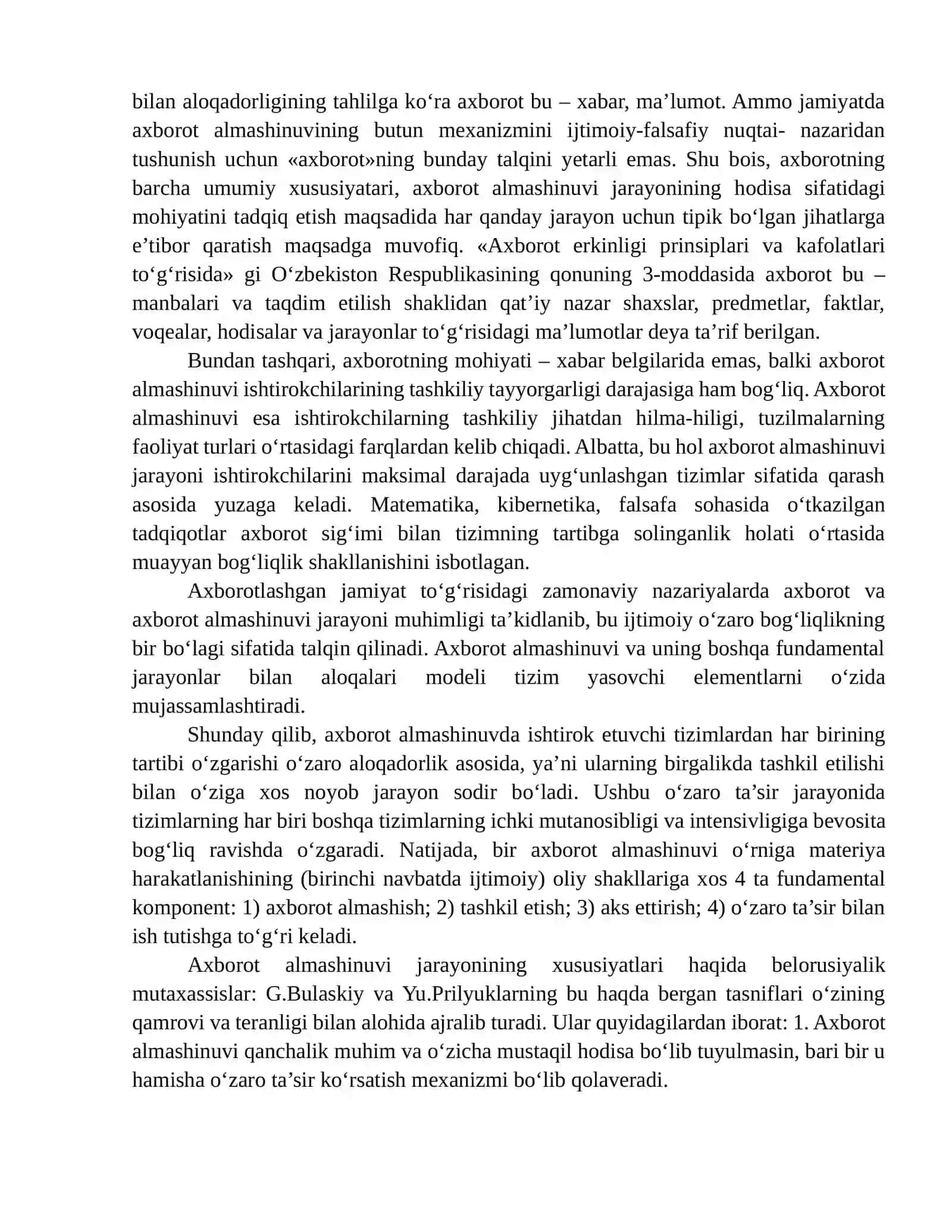 Axborotning jamiyat rivojidagi o‘rni va ahamiyati 2