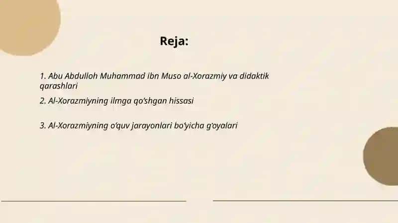 Abu Abdulloh Muhammad ibn Muso al-Xorazmiyning didaktik g‘oyalari 2