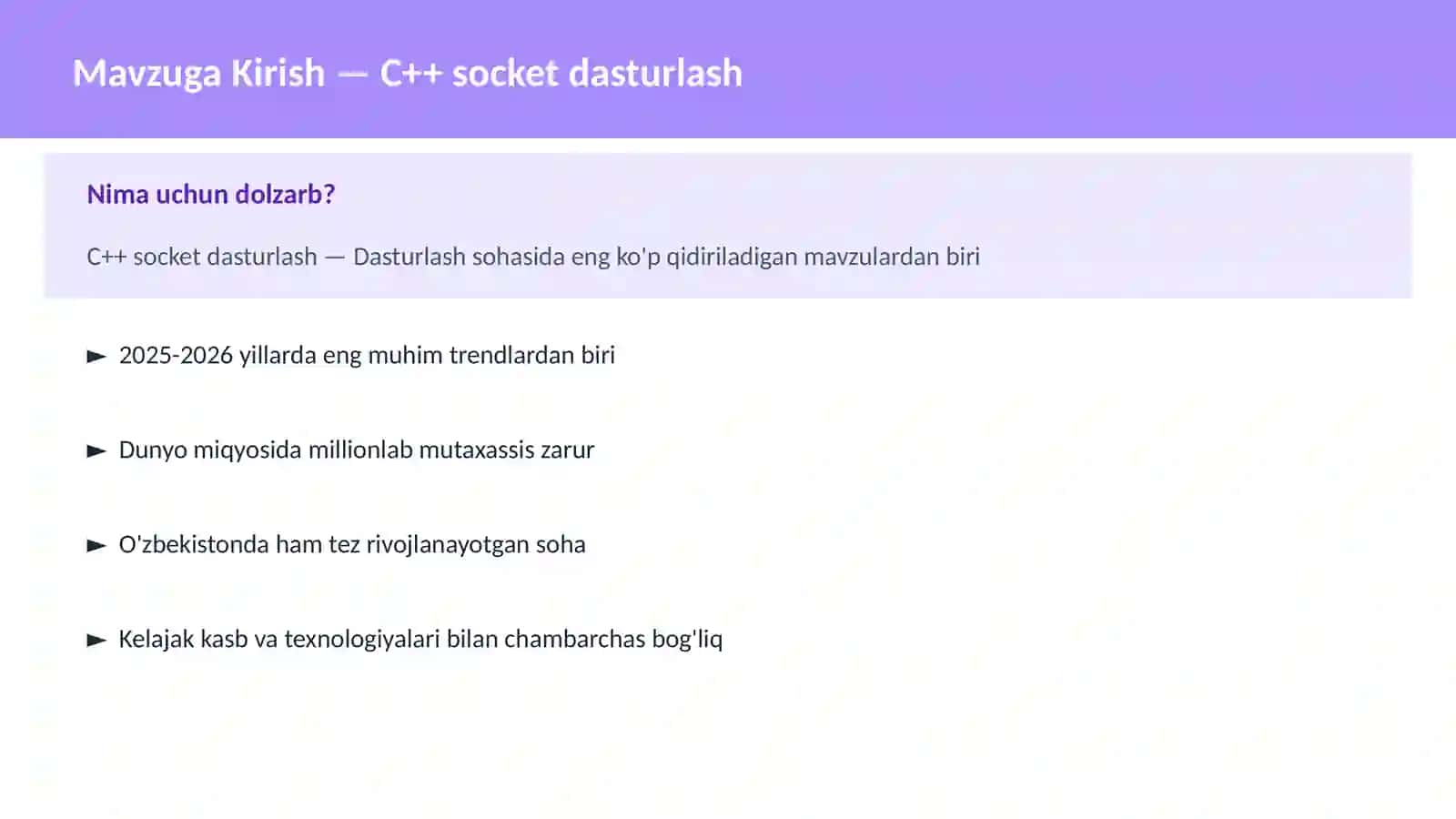 C++ VA TIZIM DASTURLASH 2