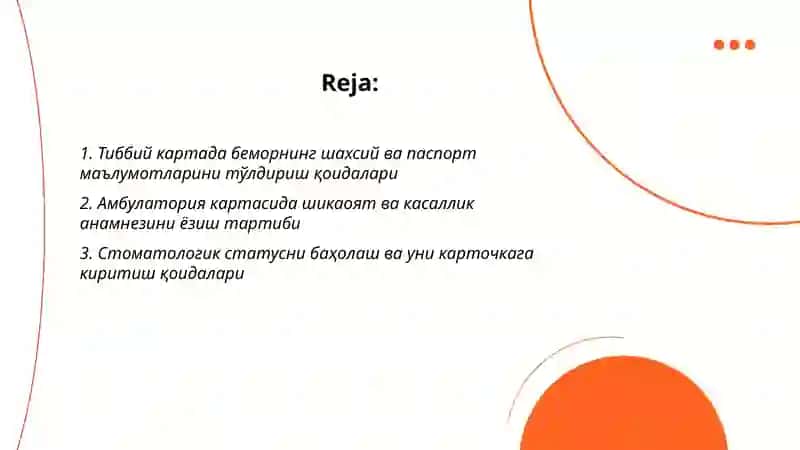 Стоматологик беморнинг тиббий картаси ва амбулатория картасини тулдириш коидалари 2
