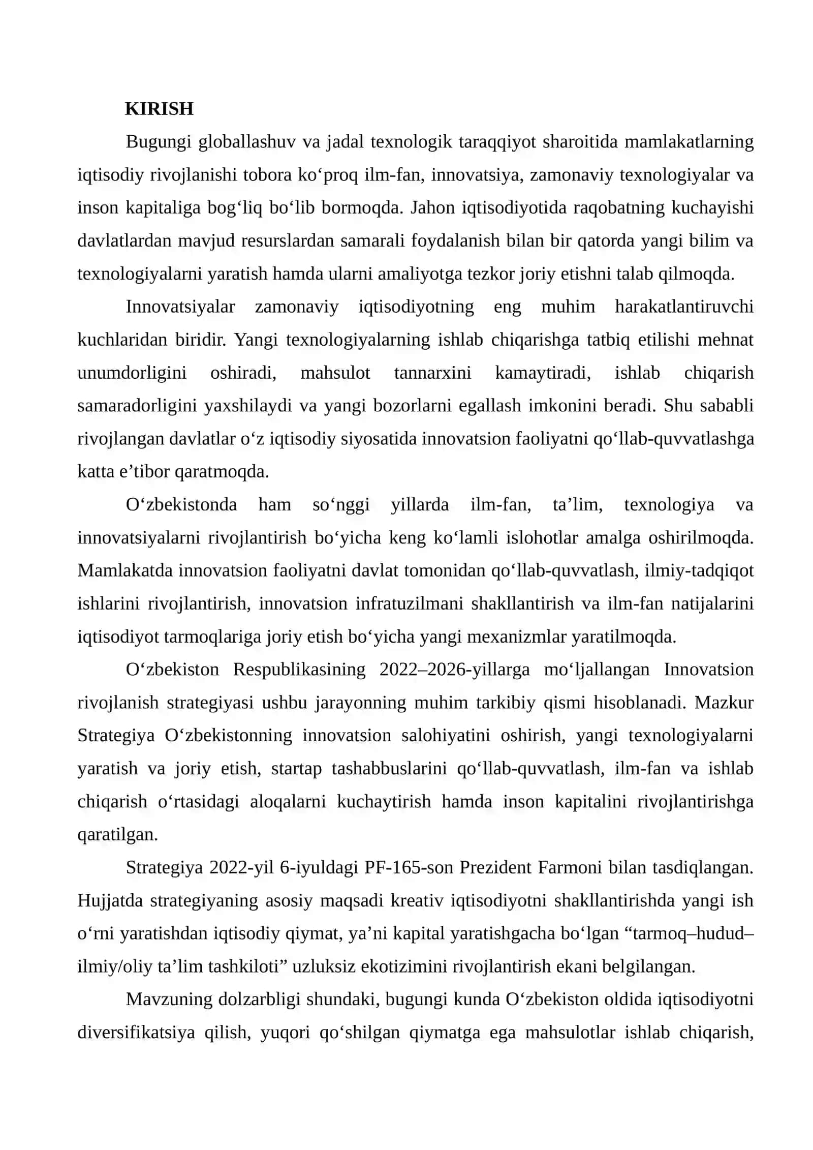 Innovatsion faoliyatni bank krediti orqali moliyalashtirish muammolari va yechimlari 2