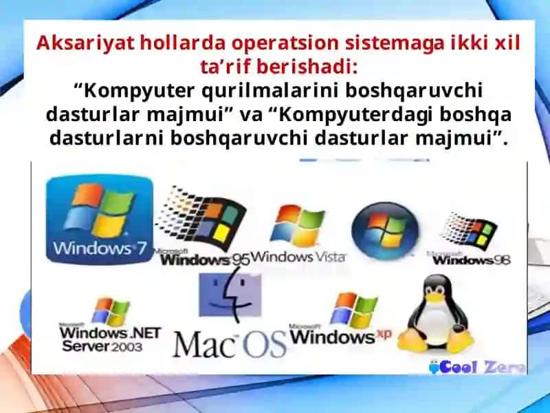Operatsion sistema tushunchasi 2