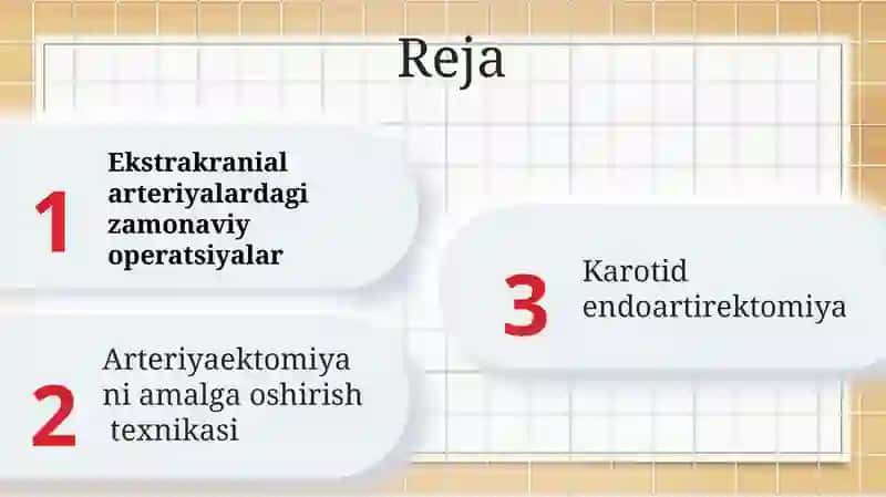 EKSTRAKRANIAL ARTERIYALARDAGI ZAMONAVIY OPERATSIYALAR. ARTERIOTOMIYA. KAROTID ENDARTEREKTOMIYA. 2