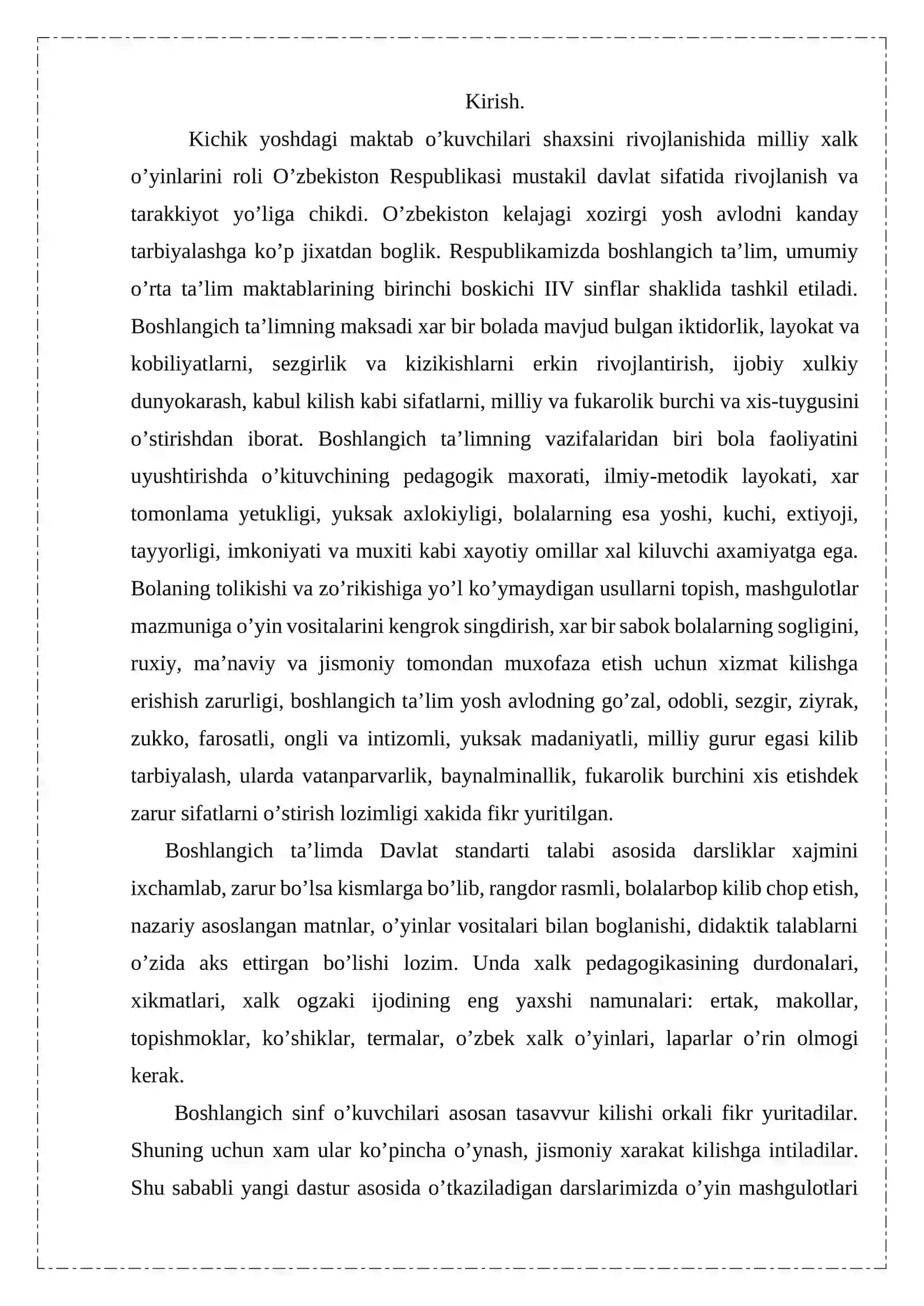 O’zbek xalq o’yinlaridan foydalanib o’quvchi yoshlarning irodaviy sifatlarini shakllantirish 2