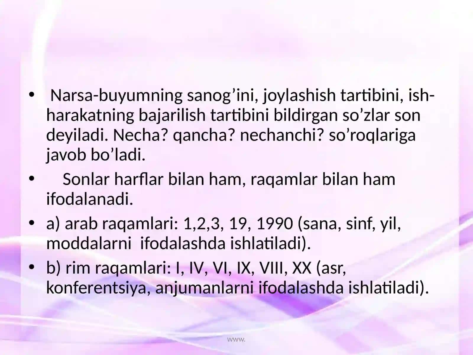 Son so’z turkumi 2