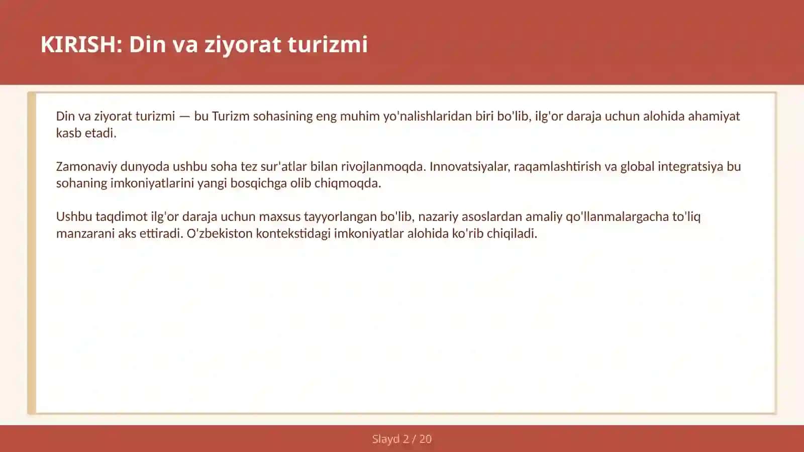 DIN VA ZIYORAT TURIZMI 2