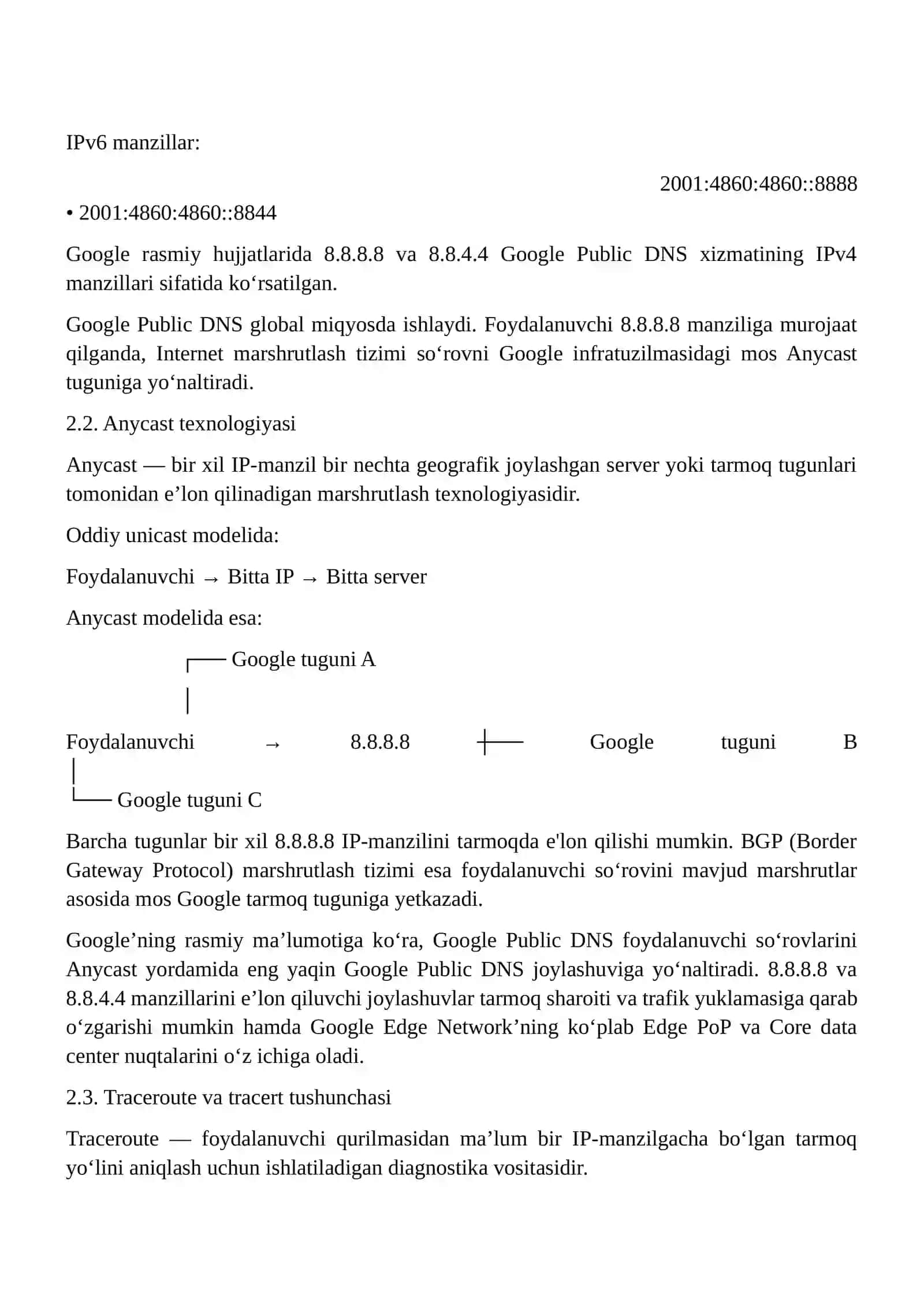 Global qidiruv tizimlari infratuzilmasi va Anycast marshrutlash 2