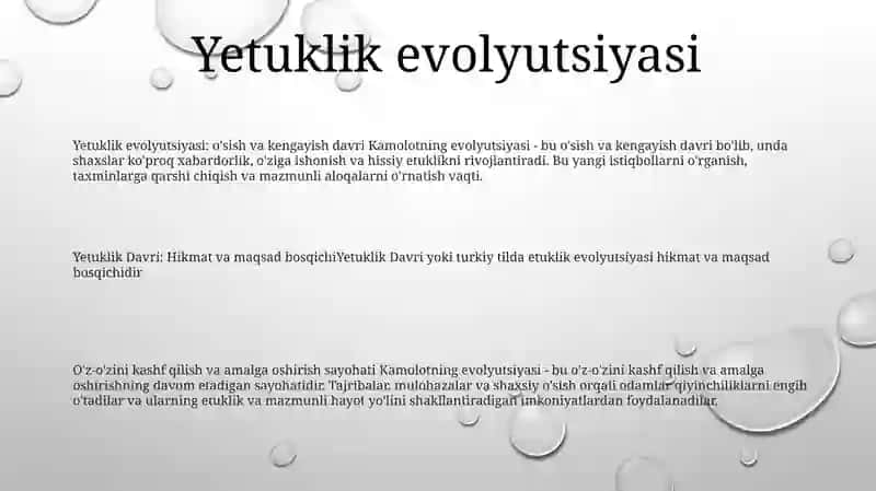 Yetuklik Davri 2