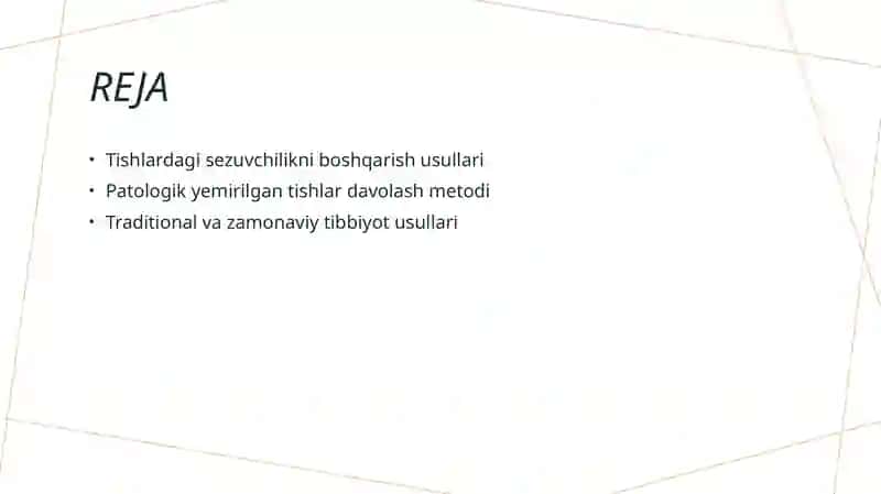 Patologik yemirilgan tishlar sezuvchanligini davolash usullari 2