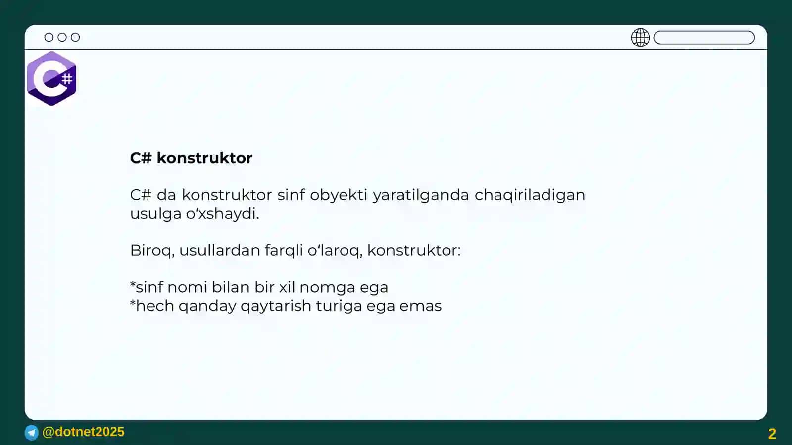 C# konstruktor 2