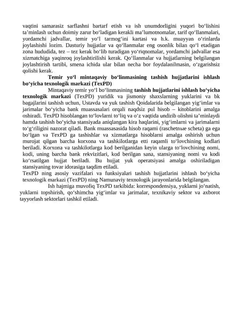 Stansiya tovar idorasining vazifalari va jihozlari 2