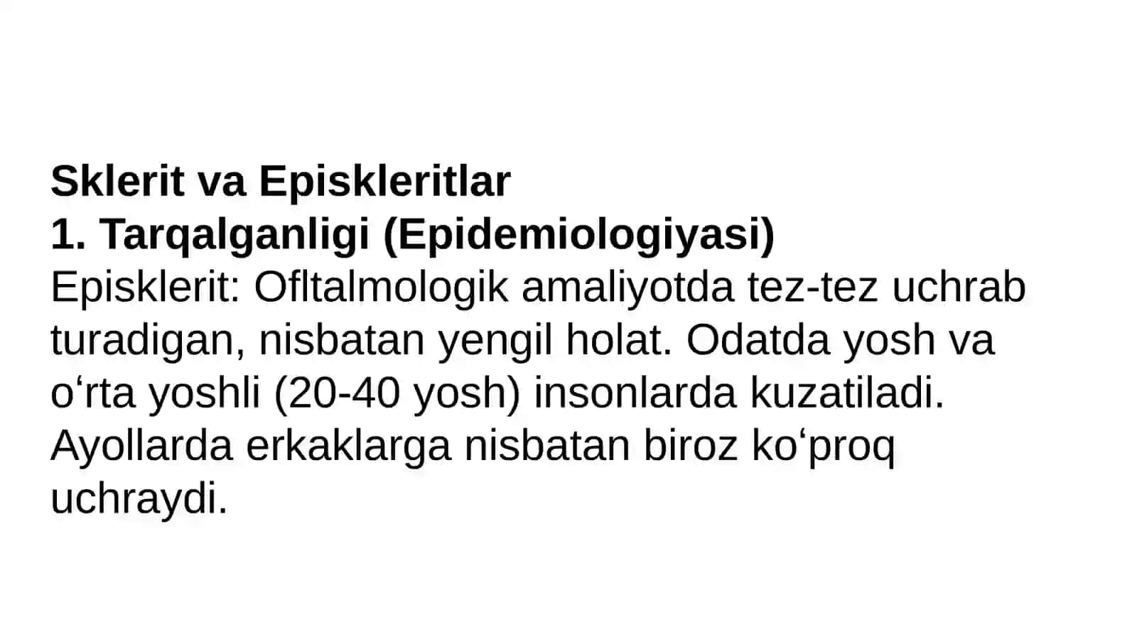 Sklerit va episkleritlar 2