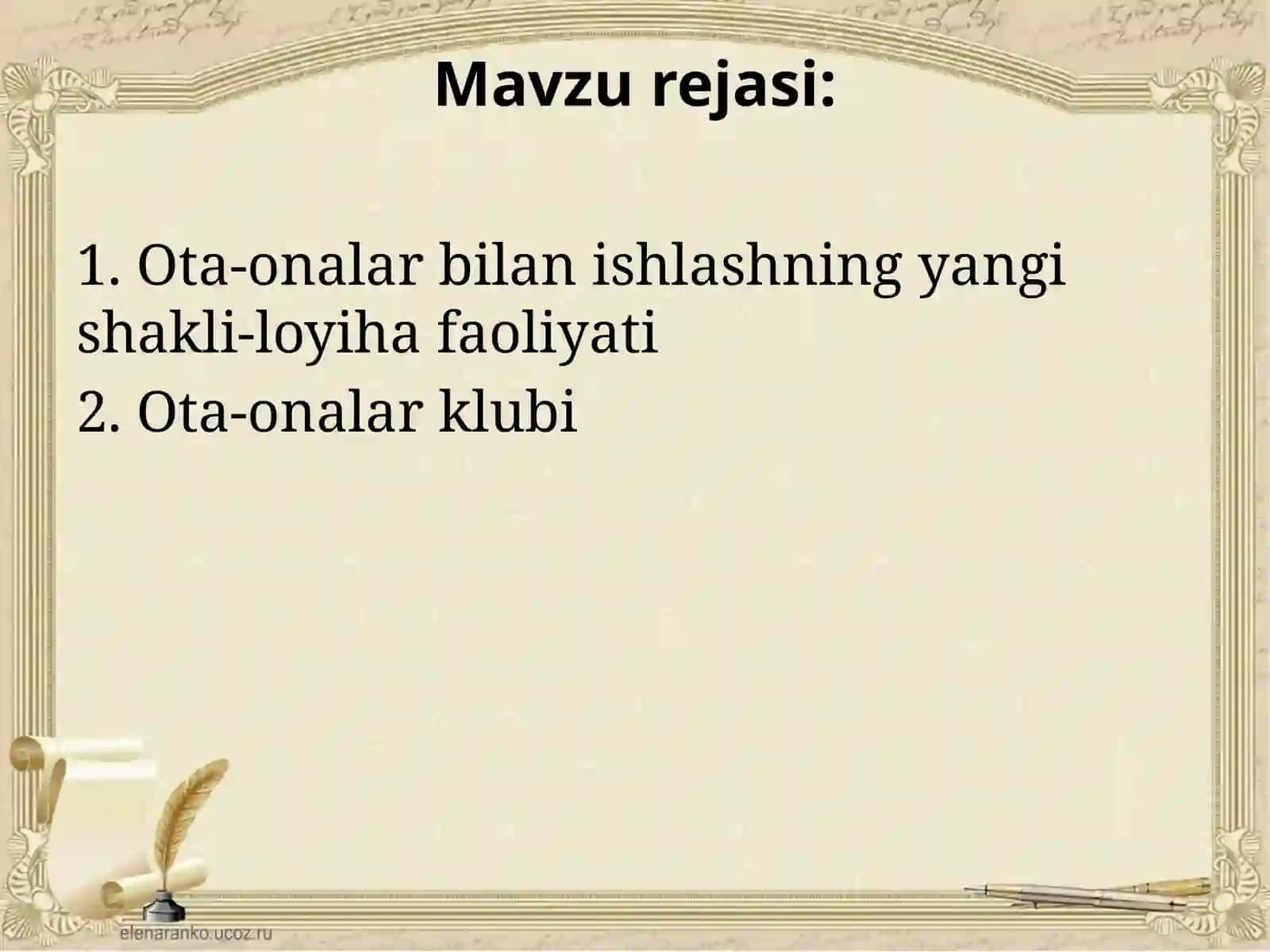 Ota-onalar bilan ishlashning yangi shakli-loyiha faoliyati 2