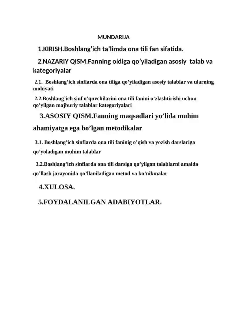 Boshlang’ich sinflarda ona tili darslariga qo’yiladigan talablar 2