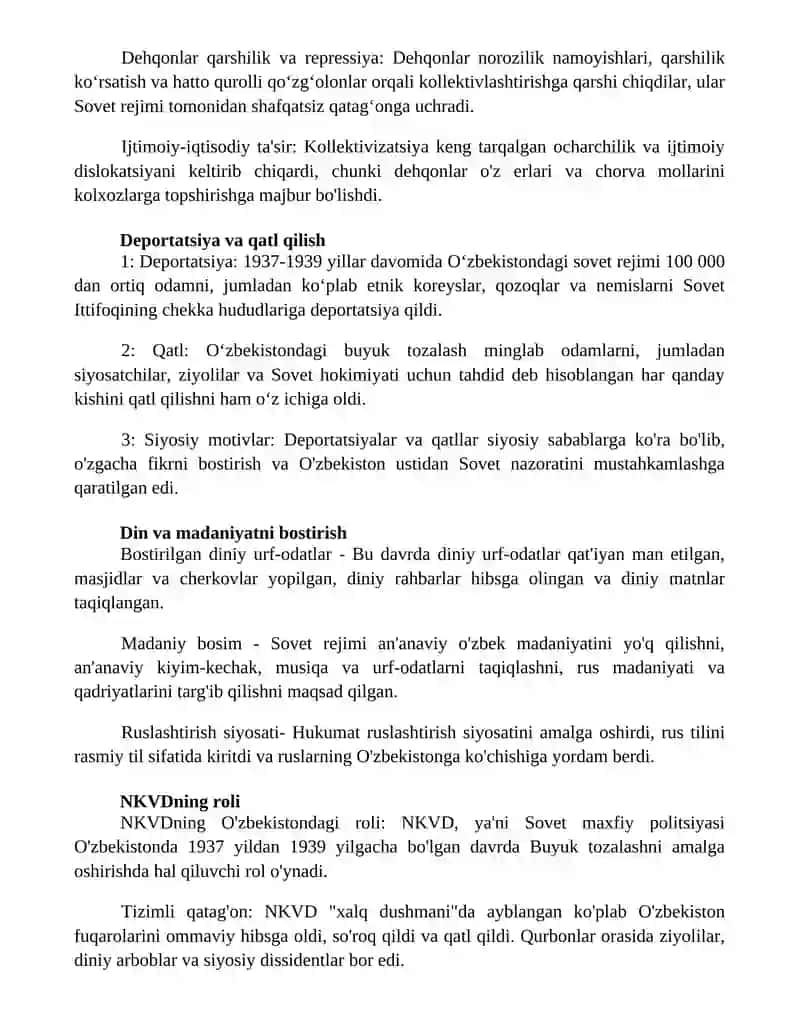 Sovetlarning Ózbekistondagi Qatog'Onchilik Siyosati (1937-1939) 2