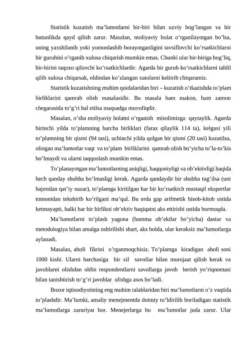 STATISTIK KUZATISH USLUBIYATI 2