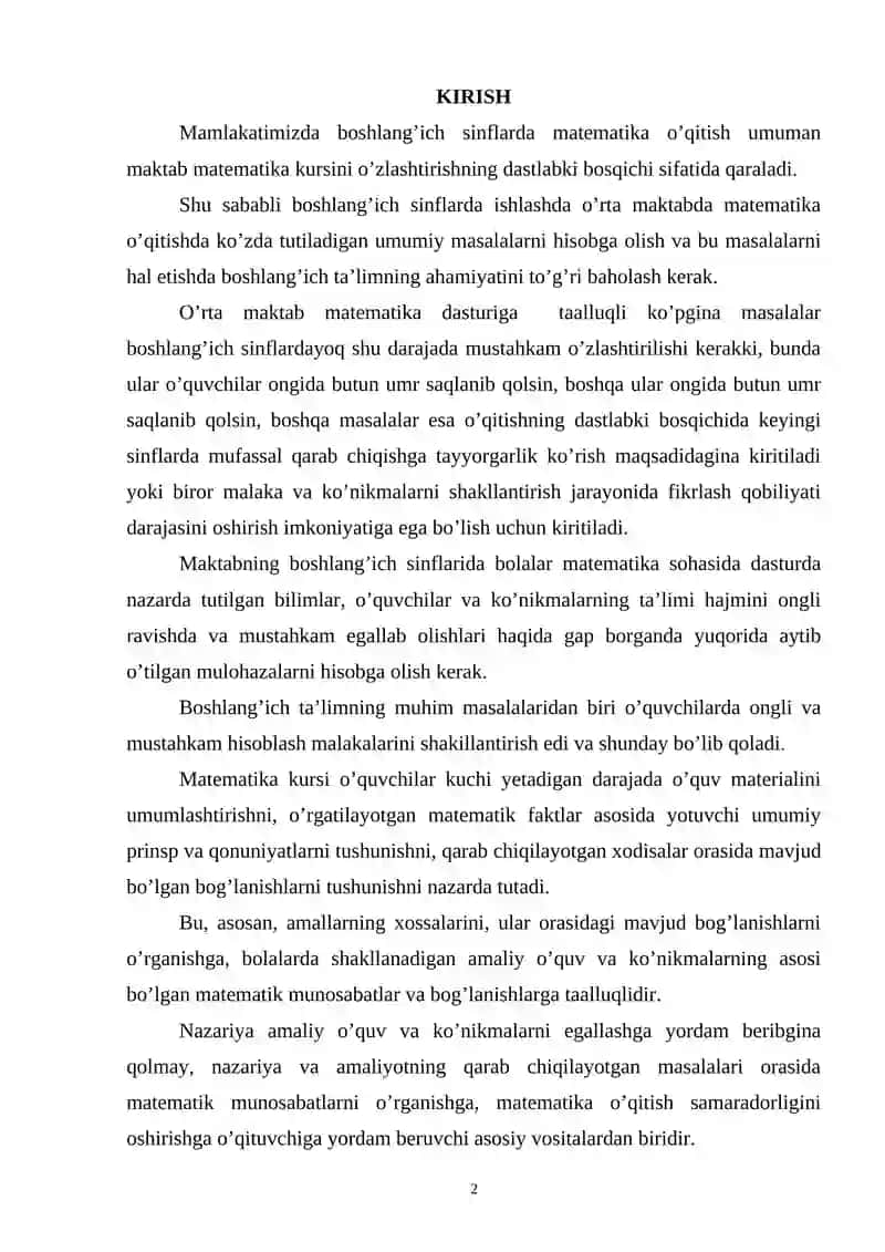 Boshlang’ich sinf o’quvchilariga sonlarni ko’paytirish va bo’lishga o’rgatish usullari 2