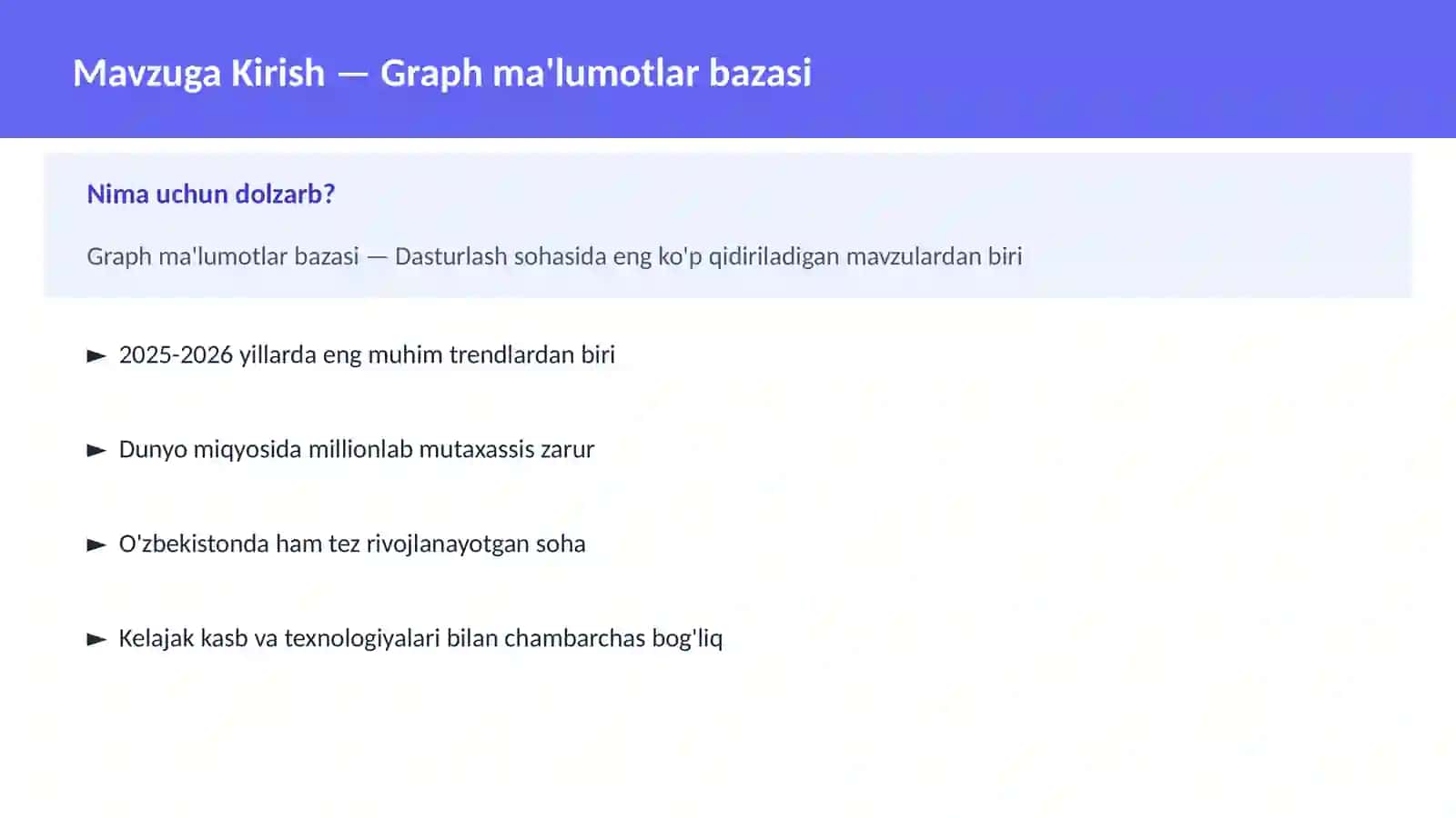 Graph ma'lumotlar bazasi 2