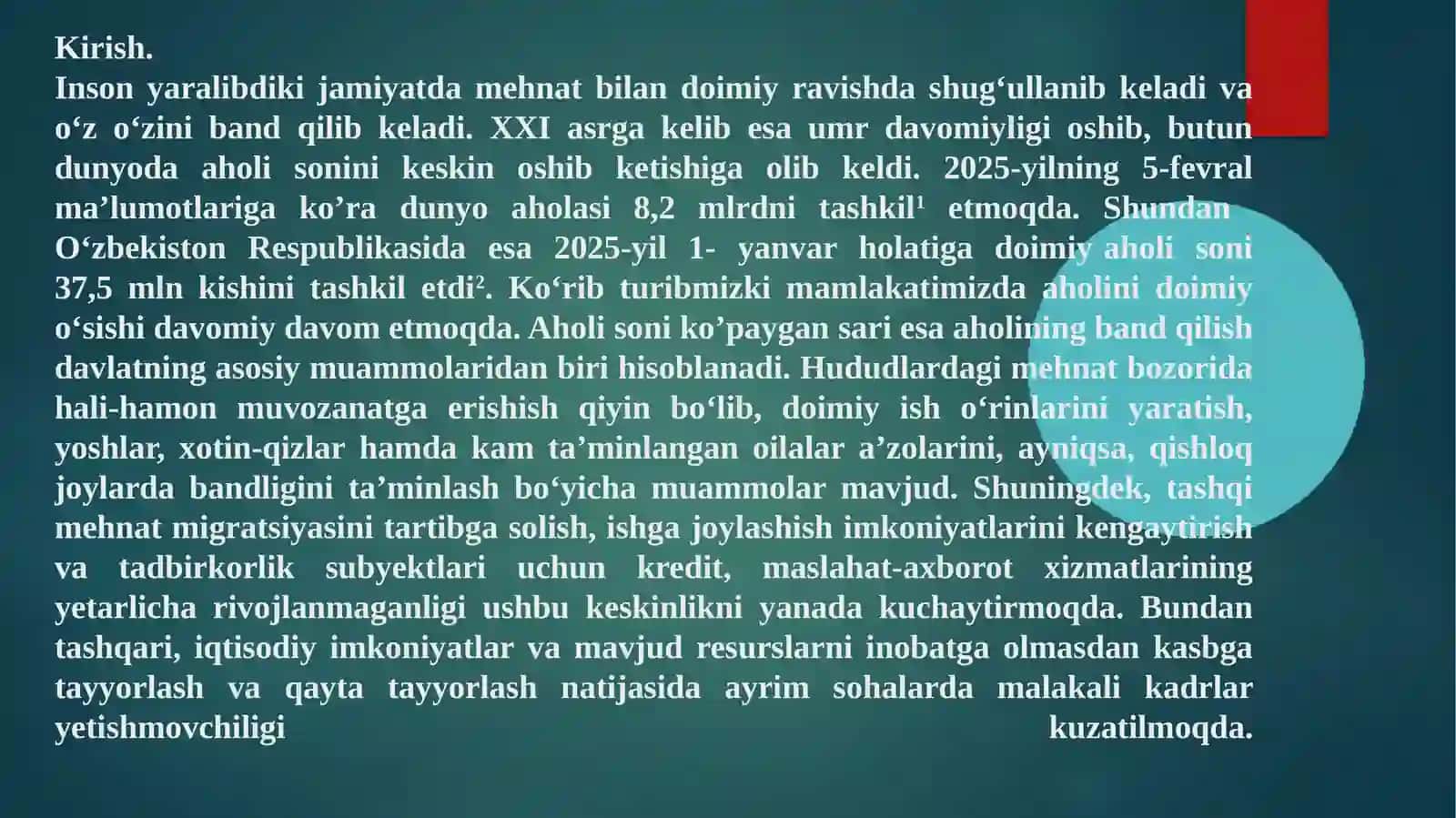 Aholining bandlik muammolari va ularni hal qilish yo‘llari 2