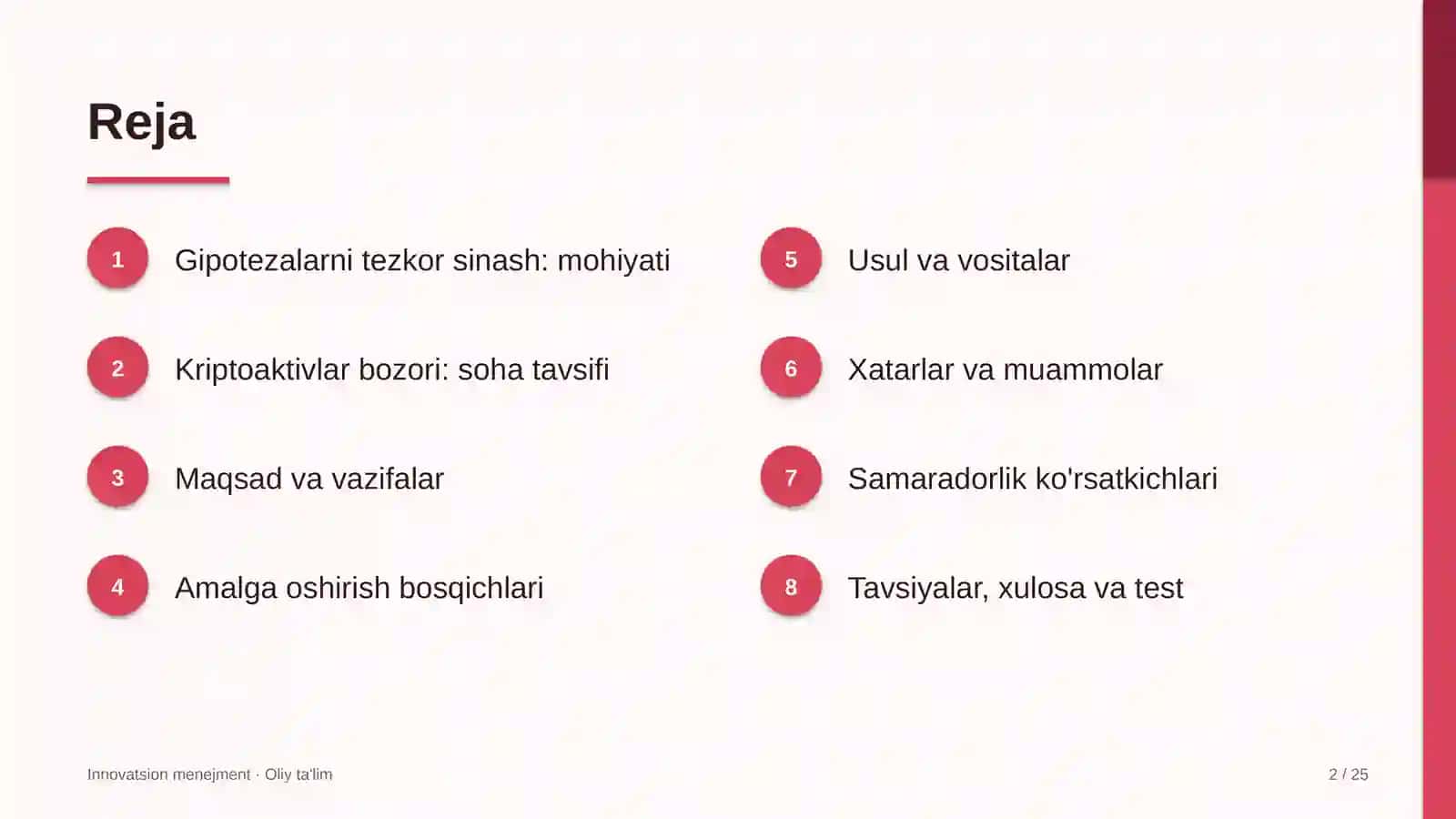 Kriptoaktivlar bozorida gipotezalarni tezkor sinash 2