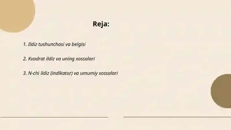 Ildizlar va uning xossalari 2